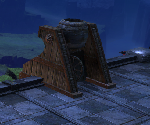 WvW burning oil pot poured from a gate top